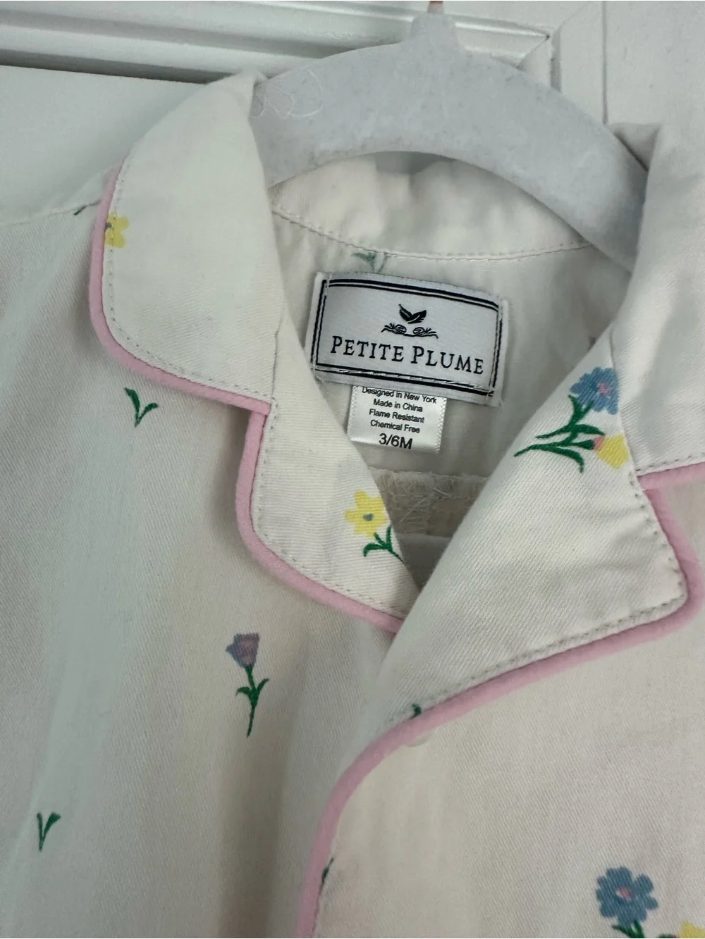 Petite Plume 3-6m floral one piece outfit EUC